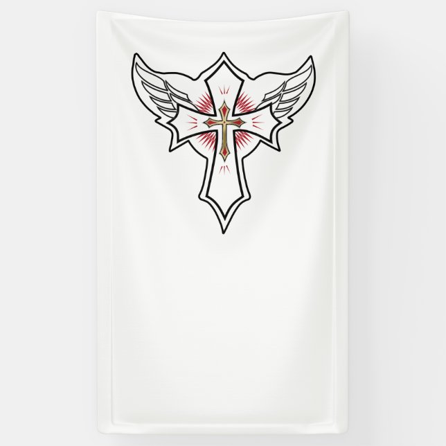 Christian cross banner (Vertical)