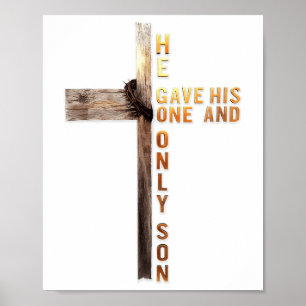Christian Cross Bible John 3_16 Reflection 0l3q48 Poster