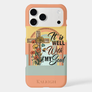 Christian Cross Bible Song It Is Well Rainbow Case