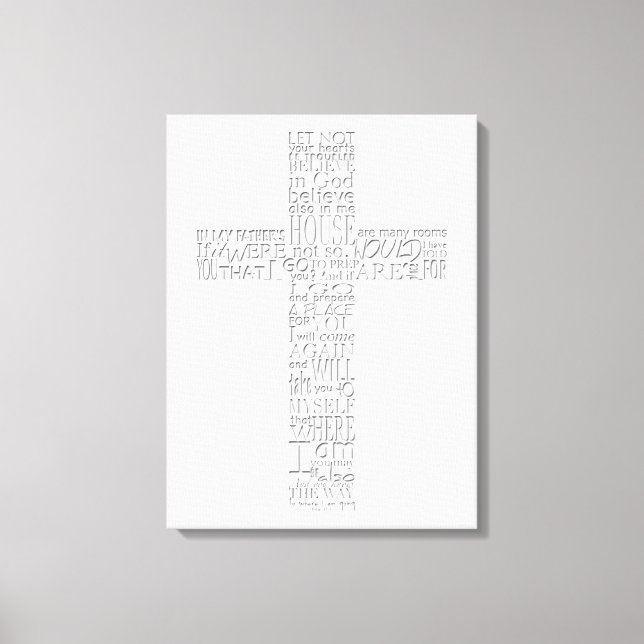 Christian Cross Bible Verses John 14 Canvas (Front)
