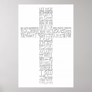 Christian Cross Bible verses John 14 Poster 1