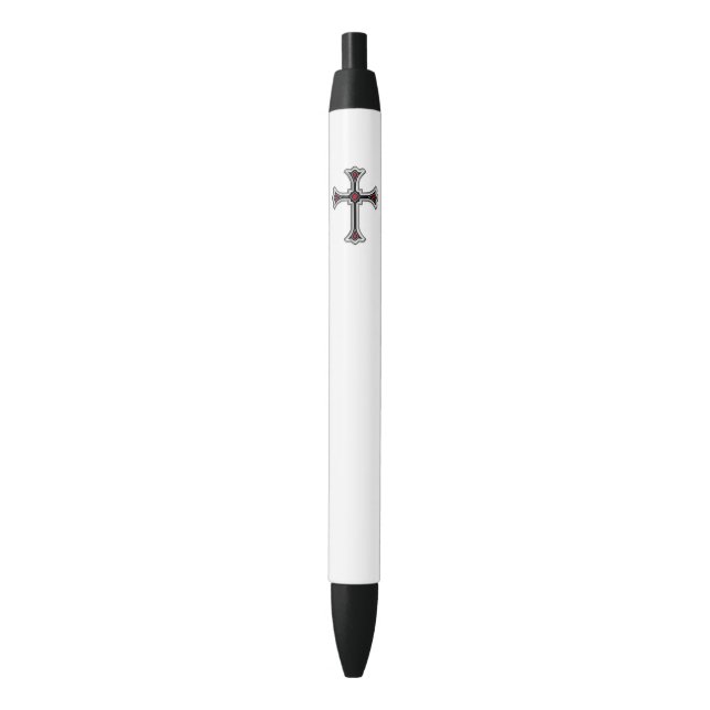 Christian cross black ink pen (Front Vertical)