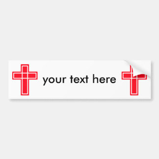 Christian cross bumper sticker for your text