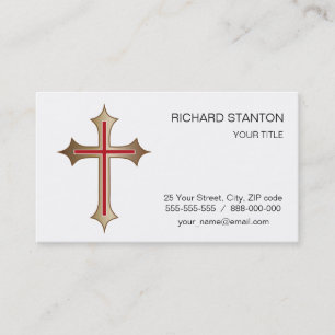 Christian cross business card
