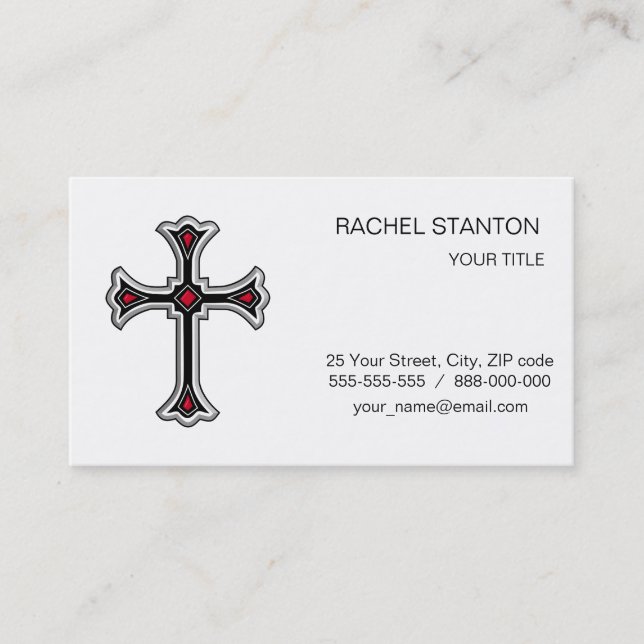Christian cross business card (Front)