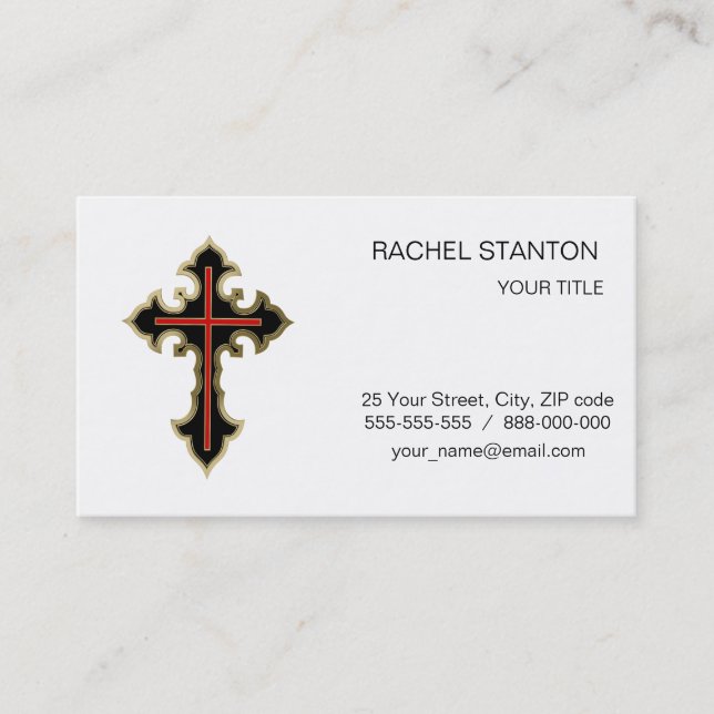 Christian cross business card (Front)