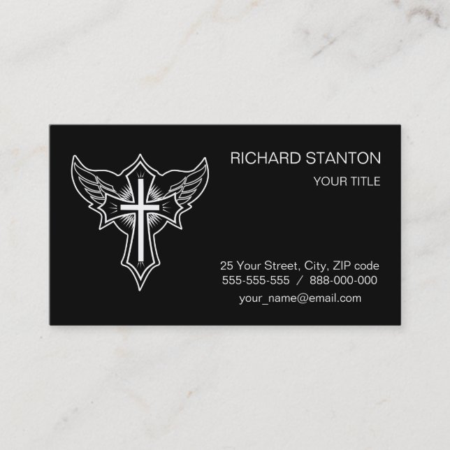 Christian cross business card (Front)