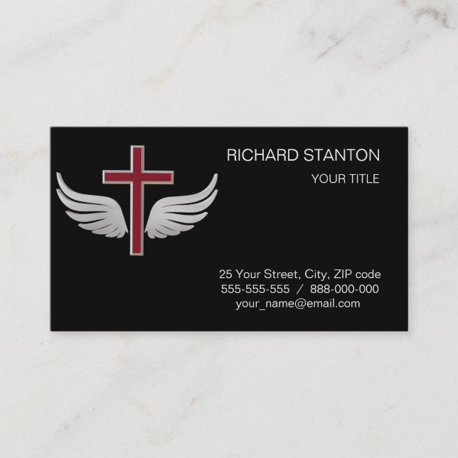 Christian cross business card (Front)