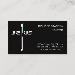 Christian cross business card