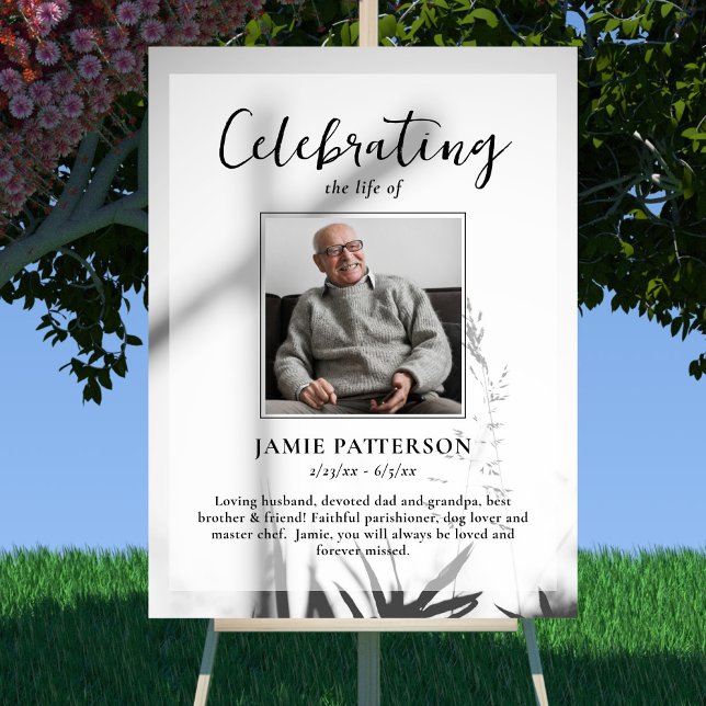 Christian Cross Celebration of Life Photo Funeral Poster (Creator Uploaded)
