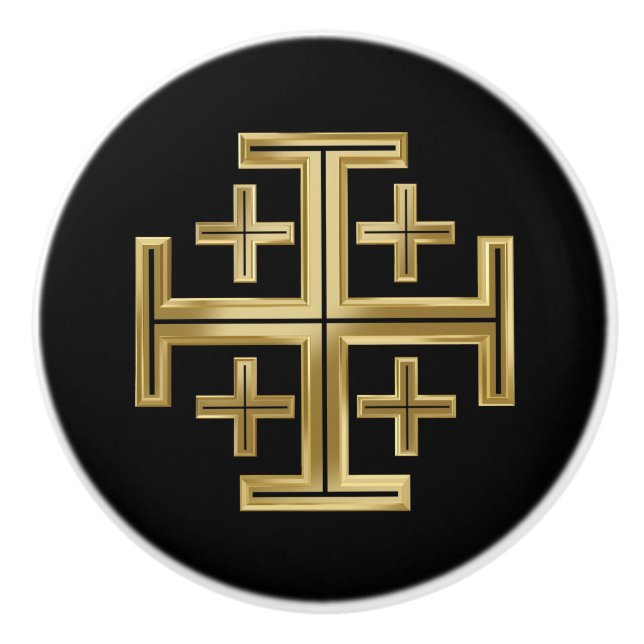 Christian cross ceramic knob (Front)