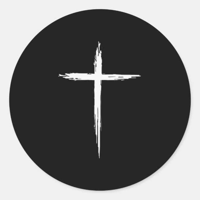 Christian Cross Christians Men Women Jesus Christ  Classic Round Sticker (Front)