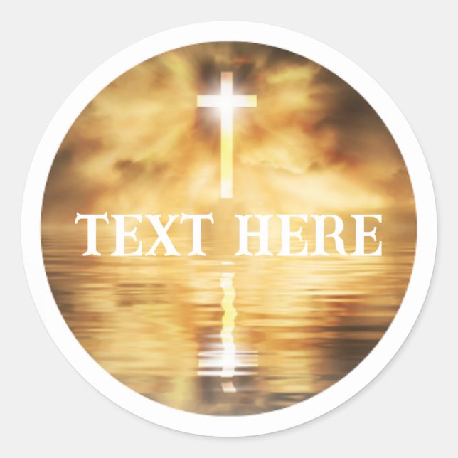 Christian Cross  Classic Round Sticker (Front)