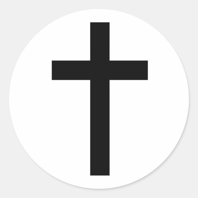 "CHRISTIAN CROSS" CLASSIC ROUND STICKER (Front)