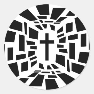 Christian Cross Classic Round Sticker