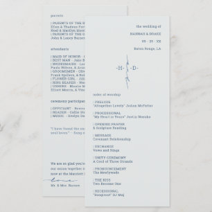 Christian Cross Couple Initials Wedding Ceremony Programme