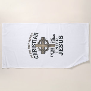 Christian Cross Crown of Thorns Vintage Faith Shir Beach Towel