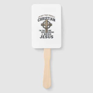 Christian Cross Crown of Thorns Vintage Faith Shir Hand Fan