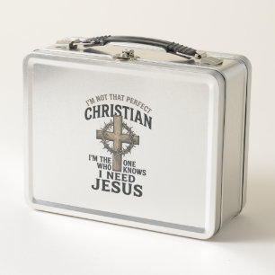 Christian Cross Crown of Thorns Vintage Faith Shir Metal Lunch Box