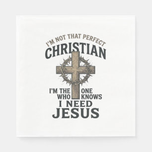 Christian Cross Crown of Thorns Vintage Faith Shir Napkin