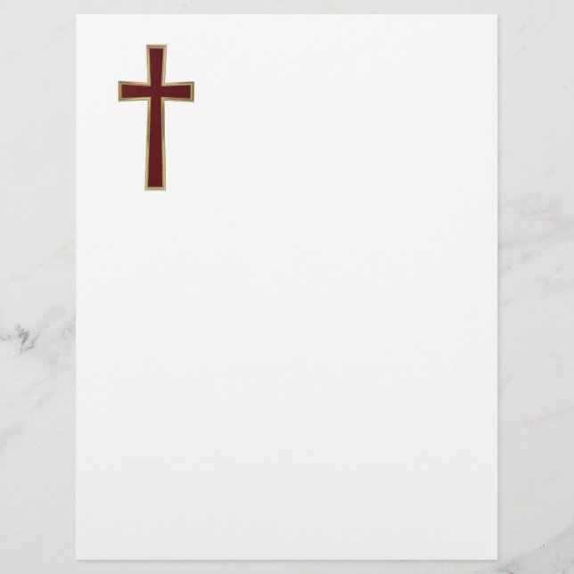 Christian cross custom letterhead (Front)