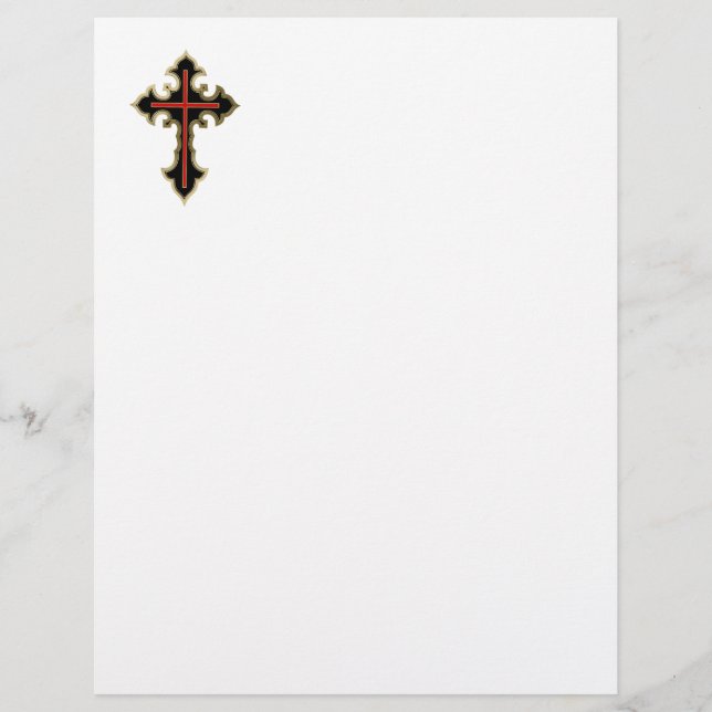 Christian cross custom letterhead (Front)