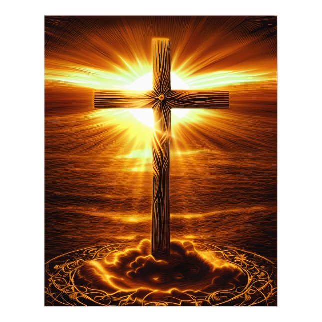 Christian Cross Faith Divine Gifts Christmas Photo Print (Front)
