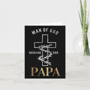 Christian Cross Fathers Day Papa Husband Dad God  Card