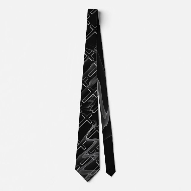 Christian Cross Flames Neck Tie (Front)