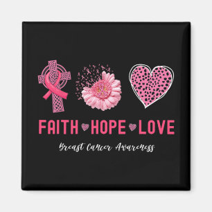 Christian Cross Floral Pink Heart Breast Cancer Aw Magnet