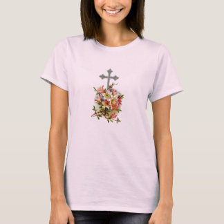 Christian Cross Floral T-Shirt