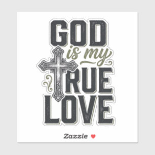 Christian Cross God Is My True Love Vector