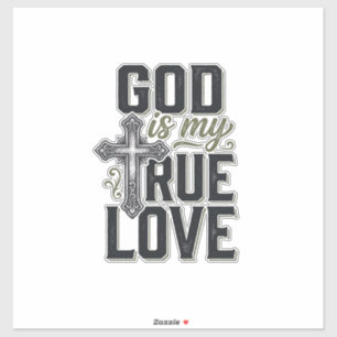 Christian Cross God Is My True Love Vector