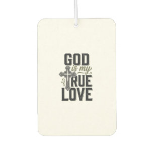 Christian Cross God Is My True Love Vector Car Air Freshener