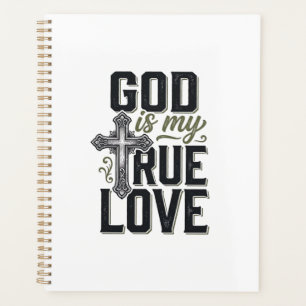 Christian Cross God Is My True Love Vector Planner