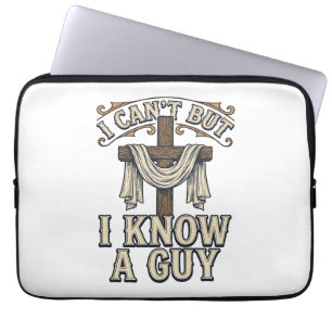 Christian Cross I Know a Guy Vintage Shirt Laptop Sleeve