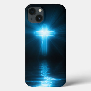 Christian Cross in Blue Light Case-Mate iPhone Case