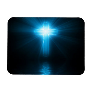 Christian Cross in Blue Light Magnet