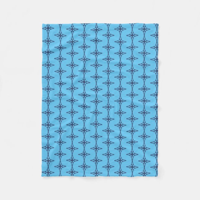 Christian Cross In Celestial Blue Art Fleece Blanket (Front)