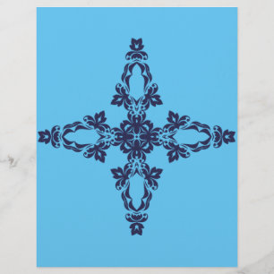 Christian Cross In Celestial Blue Art Flyer