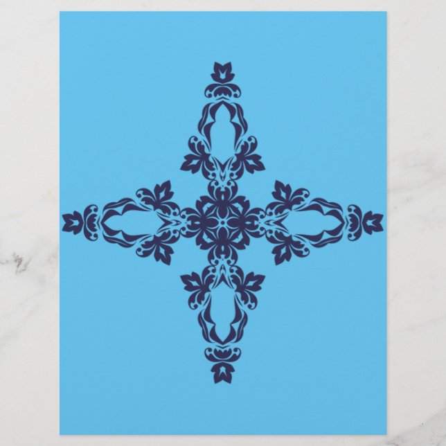 Christian Cross In Celestial Blue Art Flyer (Front)