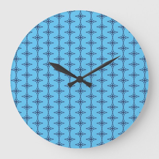 Christian Cross In Celestial Blue Art Large Clock (Front)
