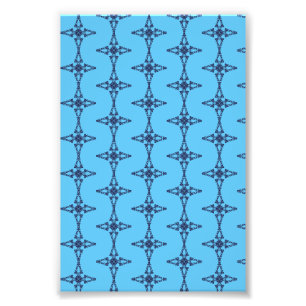 Christian Cross In Celestial Blue Art Photo Print