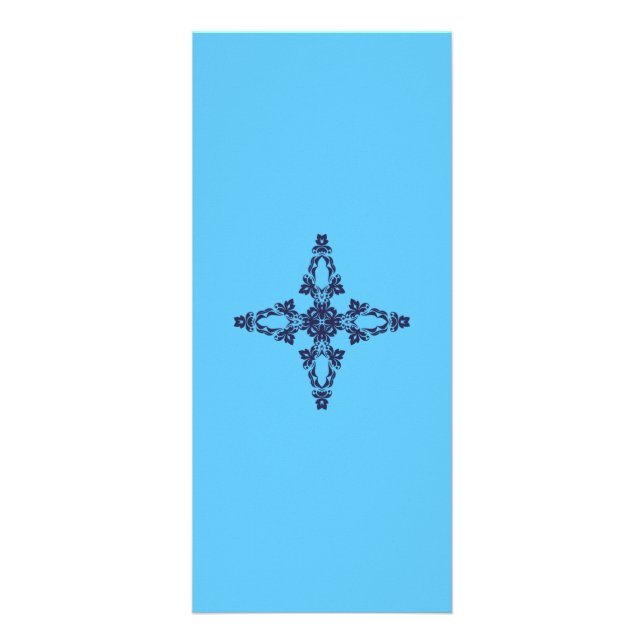Christian Cross In Celestial Blue Art Rack Card (Front)