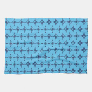 Christian Cross In Celestial Blue Art Tea Towel