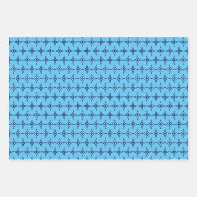 Christian Cross In Celestial Blue Art Wrapping Paper Sheet (Front)