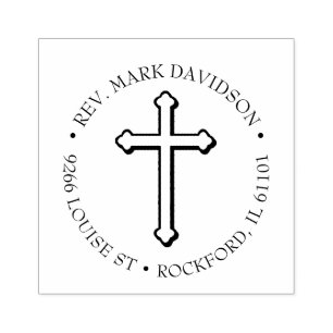 Christian Cross Jesus Christ Crucifix Religious Rubber Stamp