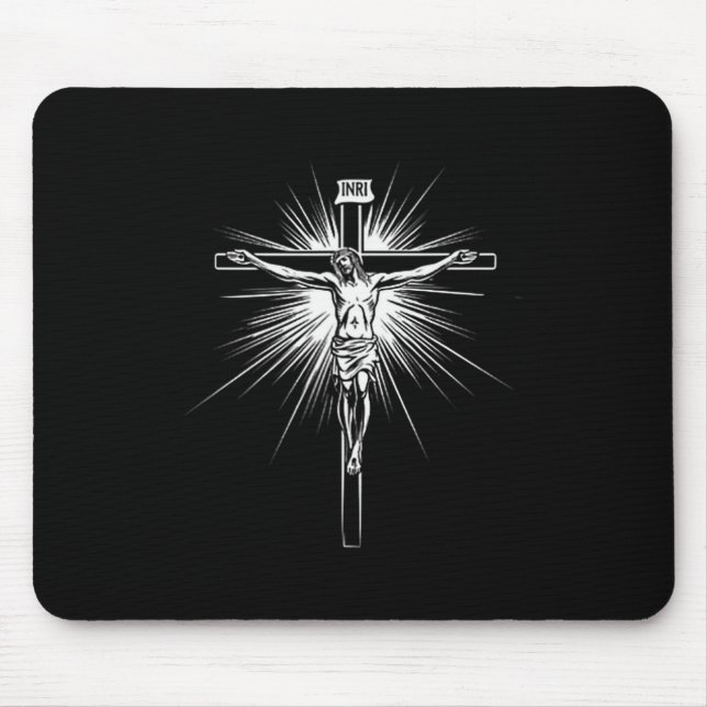 Christian Cross Jesus Christ Men Women Christians  Mouse Mat (Front)