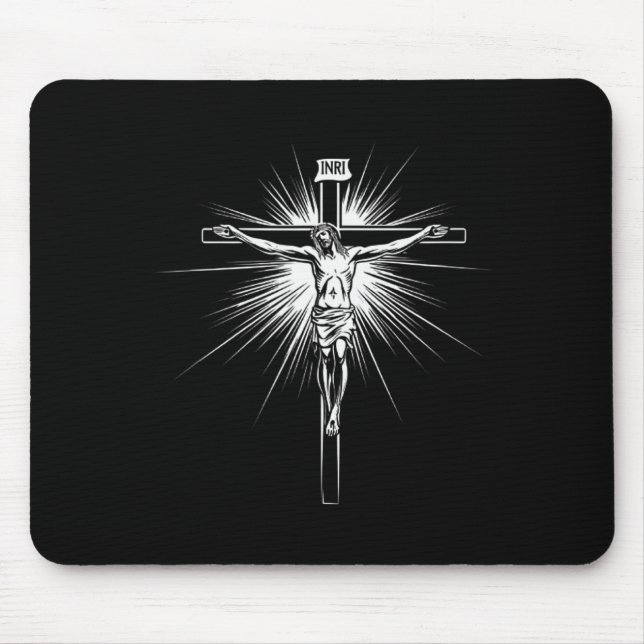 Christian Cross Jesus Christ Men Women Christians  Mouse Mat (Front)