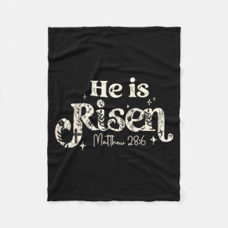 Christian Cross Jesus Happy Easter He Is Risen Mat Fleece Blanket